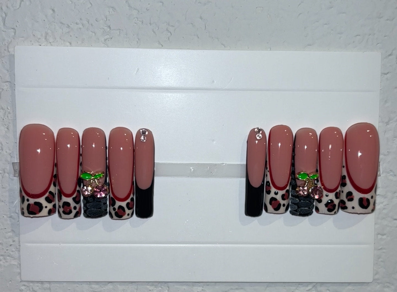 XL leopard print press on nails