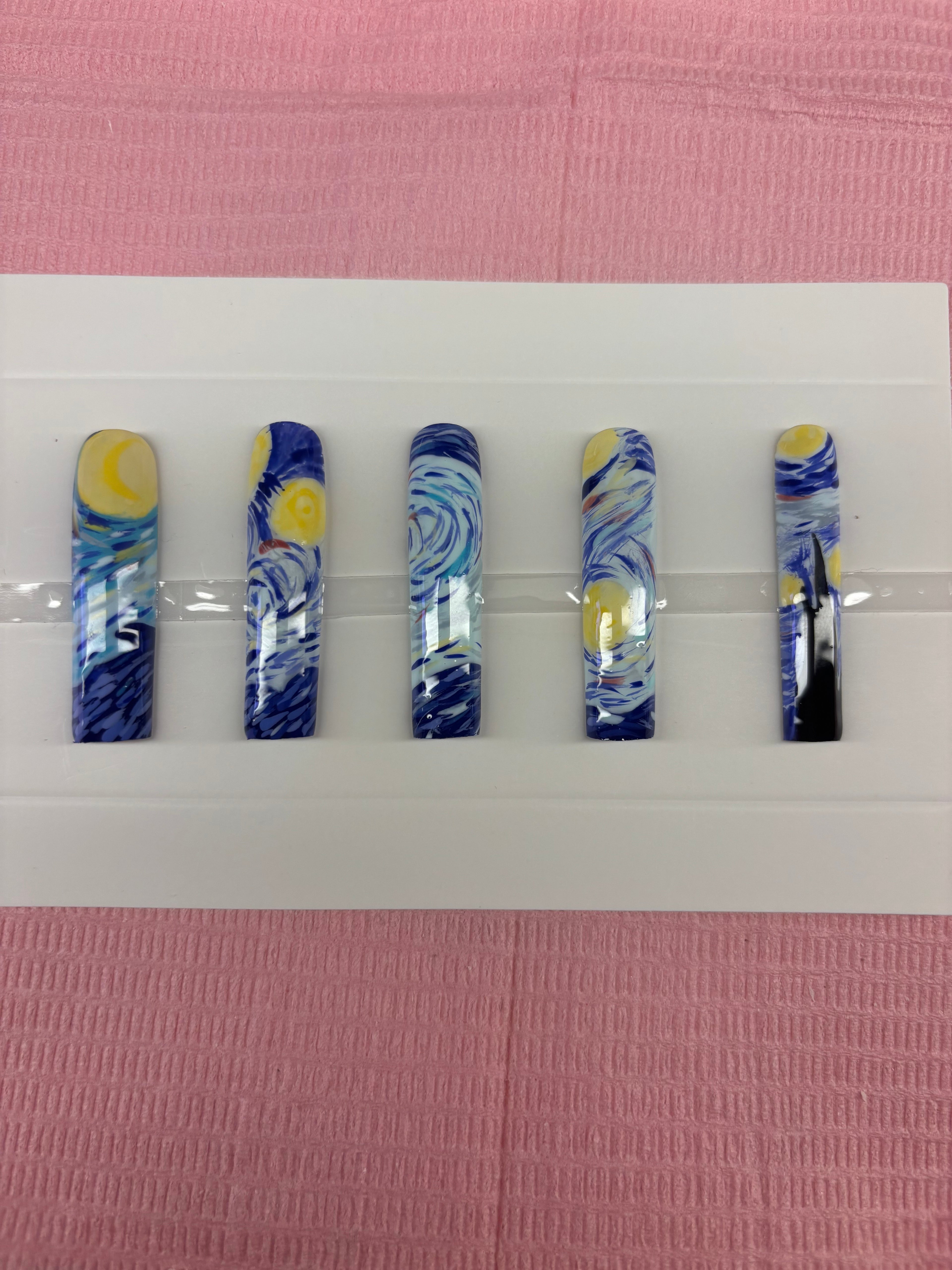 XXL starry night press on nails