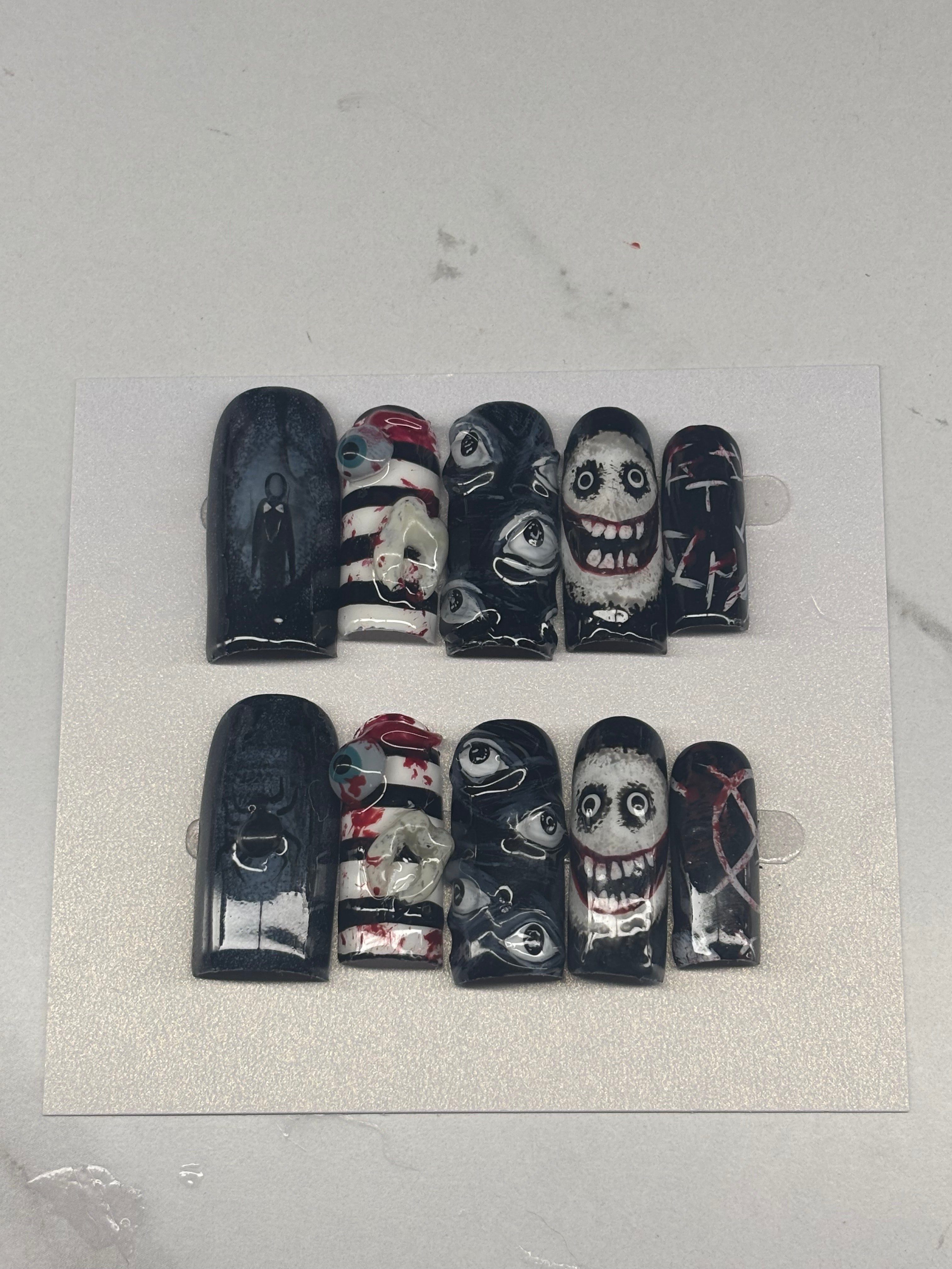 long creepy pasta press on nails