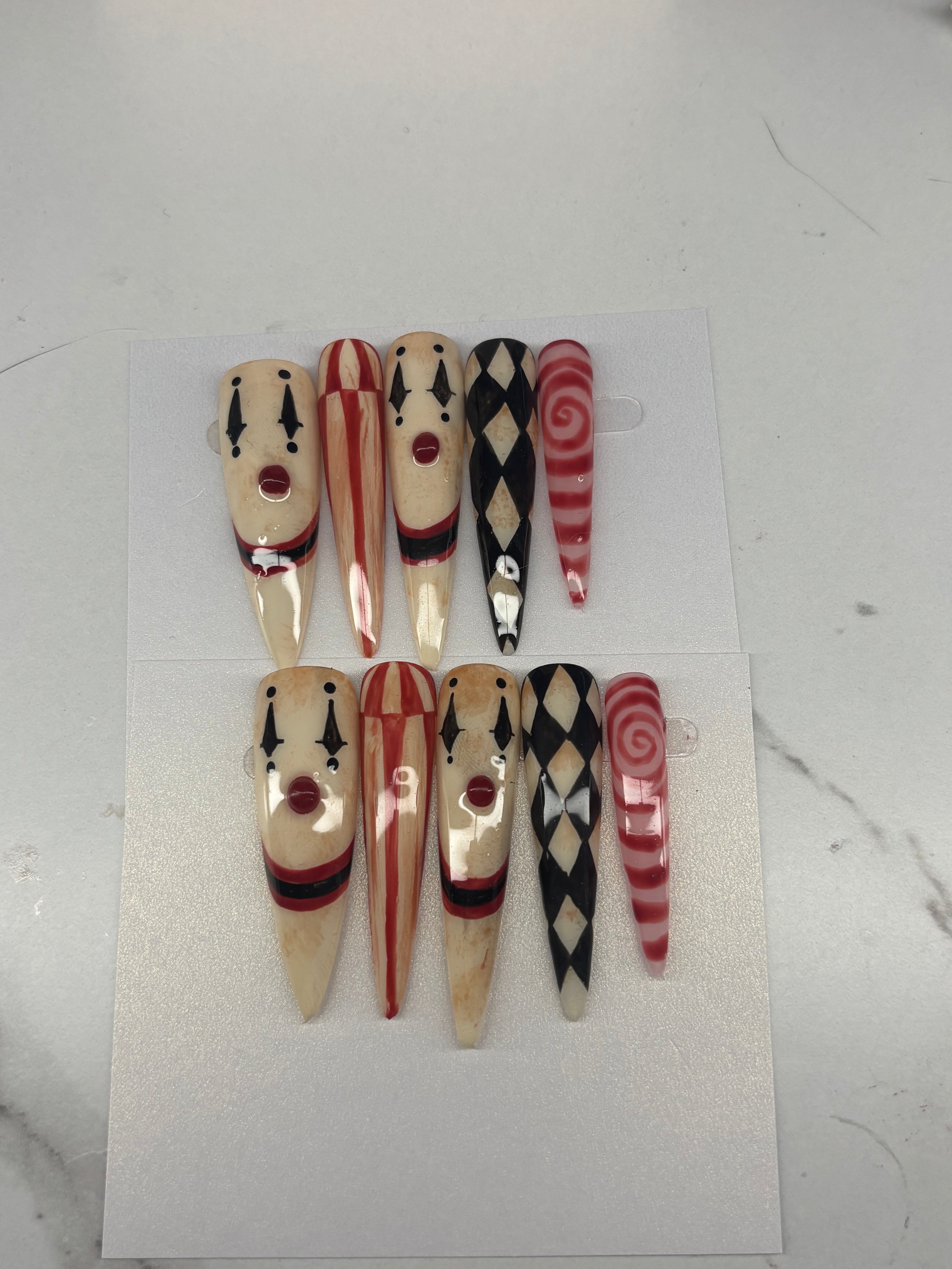 XXXXL clown press on nails