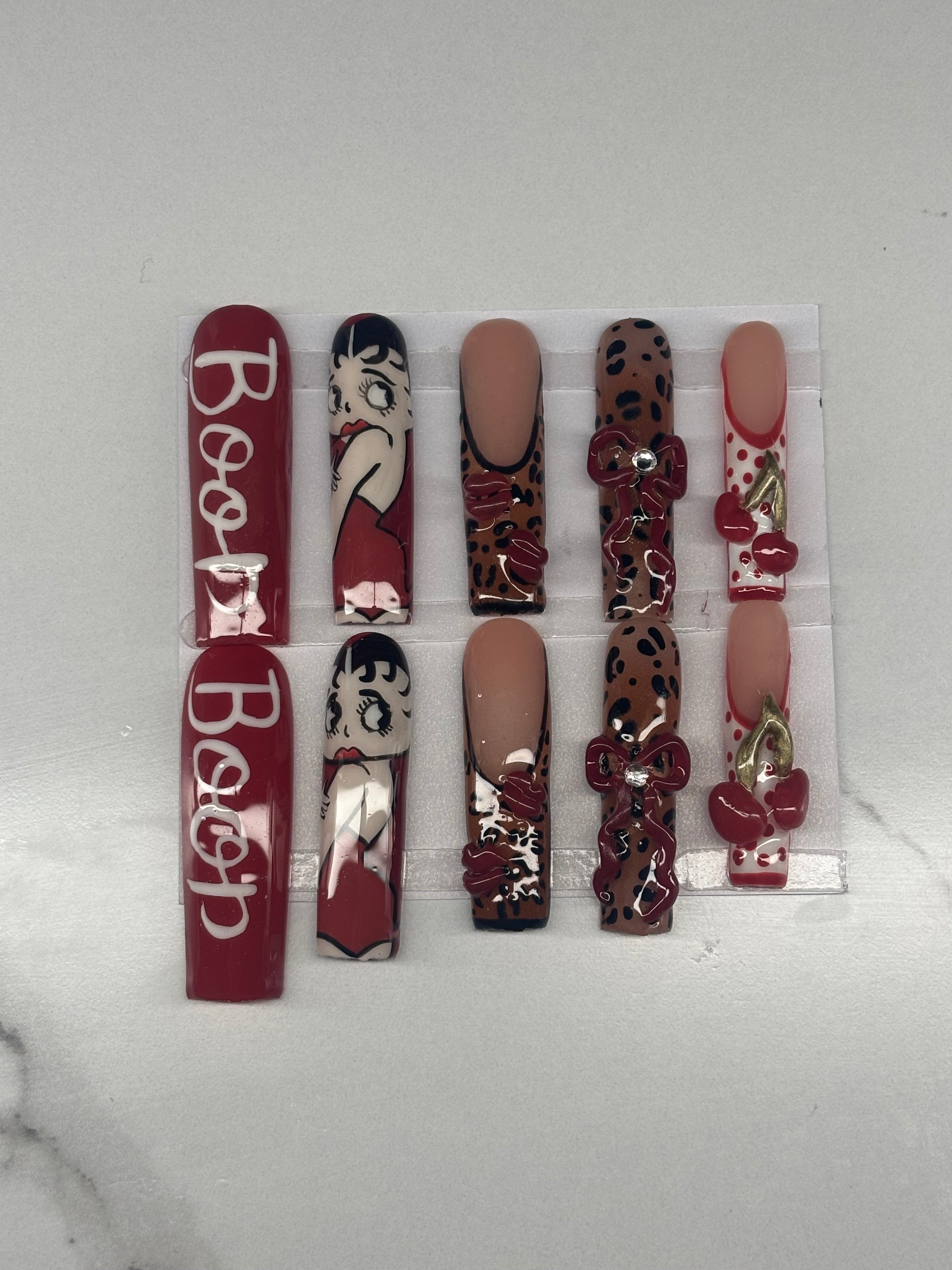 XXXL betty boop press on nails